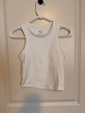 Women's Dri-FIT White Cropped Tank Top